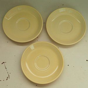 Set of 3 Yellow Fiestaware Saucers